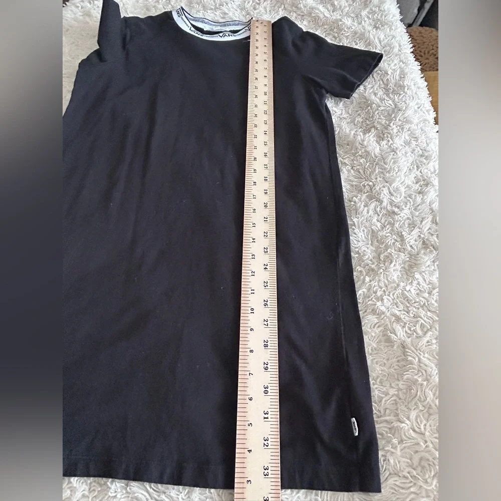 Vans Black Tee Dress with Logo Collar